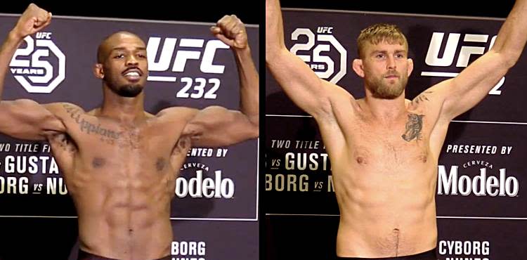 Jon Jones vs Alexander Gustafsson UFC 232 official weigh-in