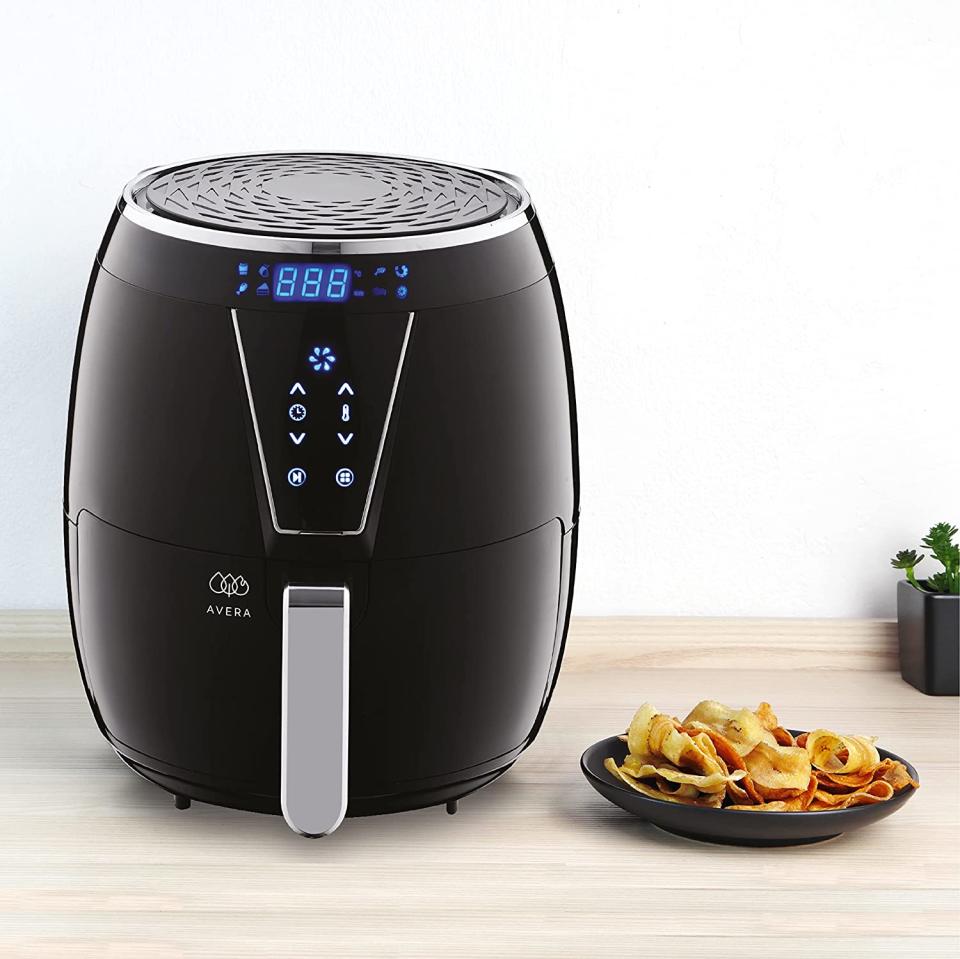 AVERA Freidora de Aire Eléctrica 4.5 Litros 1500 W, Air Fryer, 8 Preajustes de Cocción/Amazon.com.mx