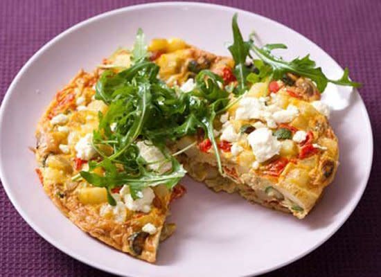 To add a peppery note and some lush color to this beautiful frittata, top it with a handful of arugula.    <strong>Get the Recipe for <a href="http://www.huffingtonpost.com/2011/10/27/zucchini-and-feta-frittat_n_1057101.html" target="_hplink">Zucchini and Feta Frittata</a>  </strong>      