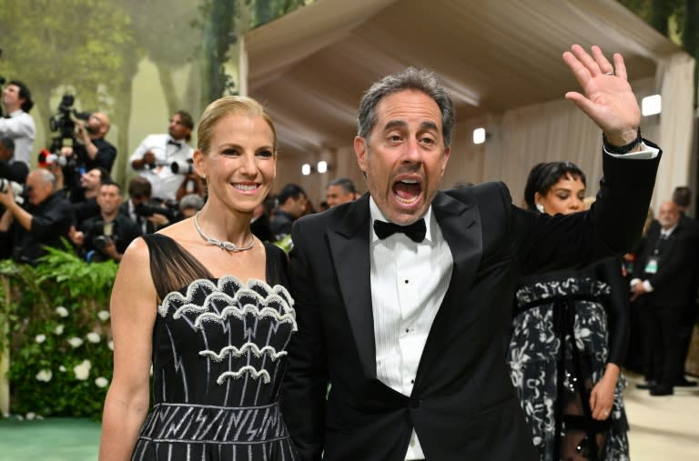 Jerry Seinfeld and his wife Jessica, shown here arriving for the Met Gala earlier this month in New York City, have been unusually vocal about their support for Israel since the Gaza war began (Angela Weiss)