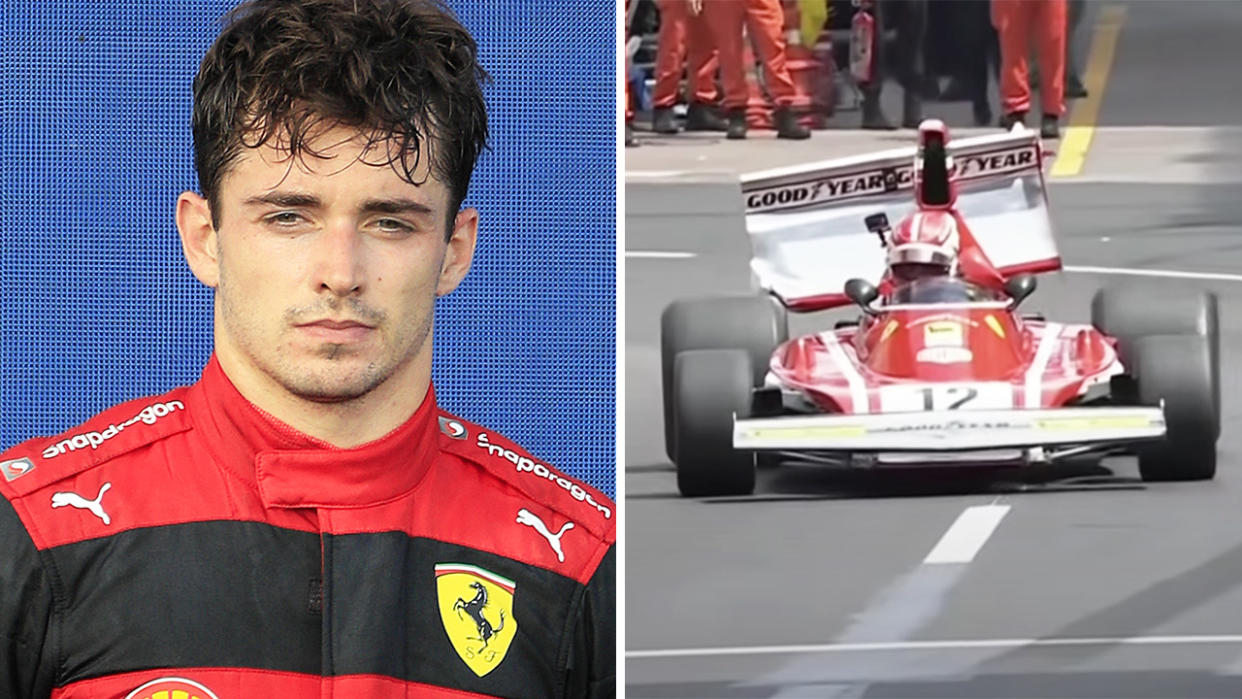 Charles Leclerc crashed an iconic 1974 Ferrari F1 car during last weekend's Monaco Historic GP.