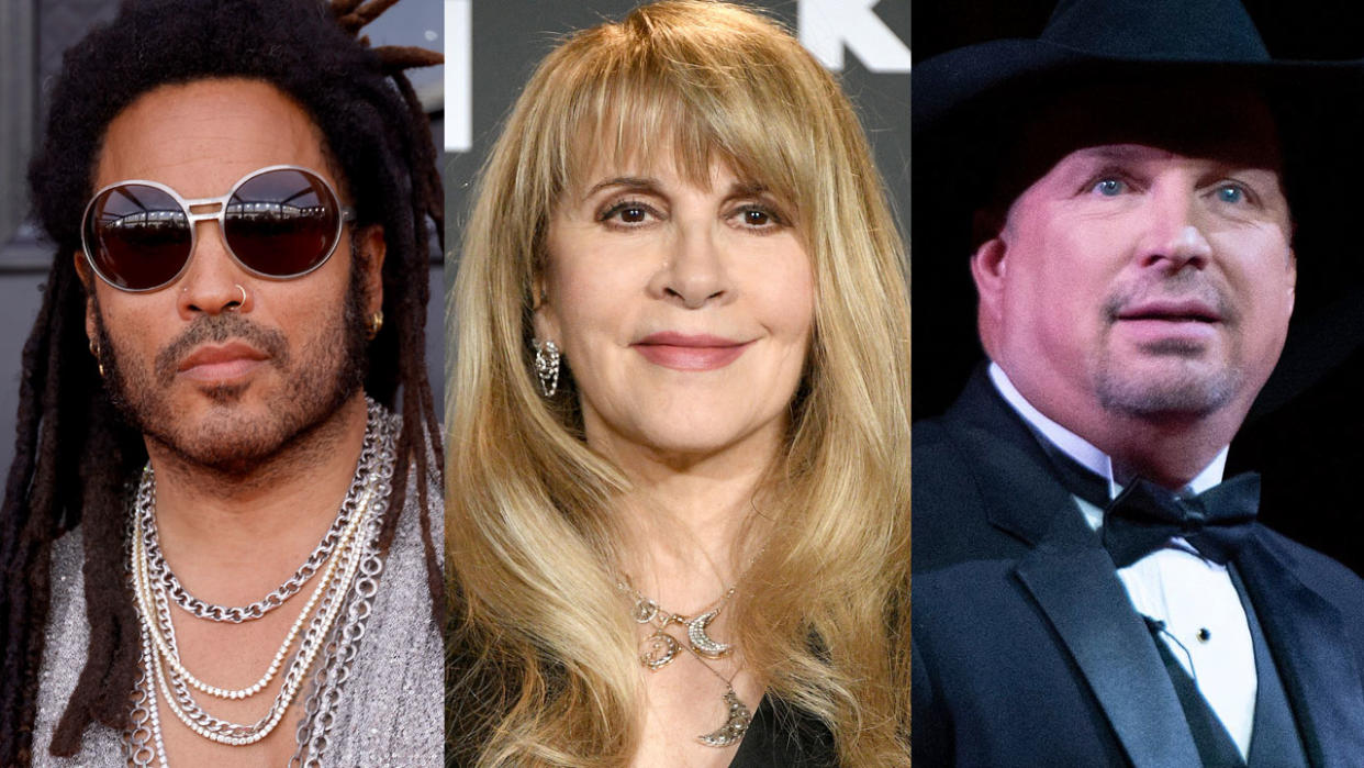 Lenny Kravitz, Stevie Nicks and Garth Brooks are a few of the stars supporting Ukraine on social media today. (Photo: Getty Images)