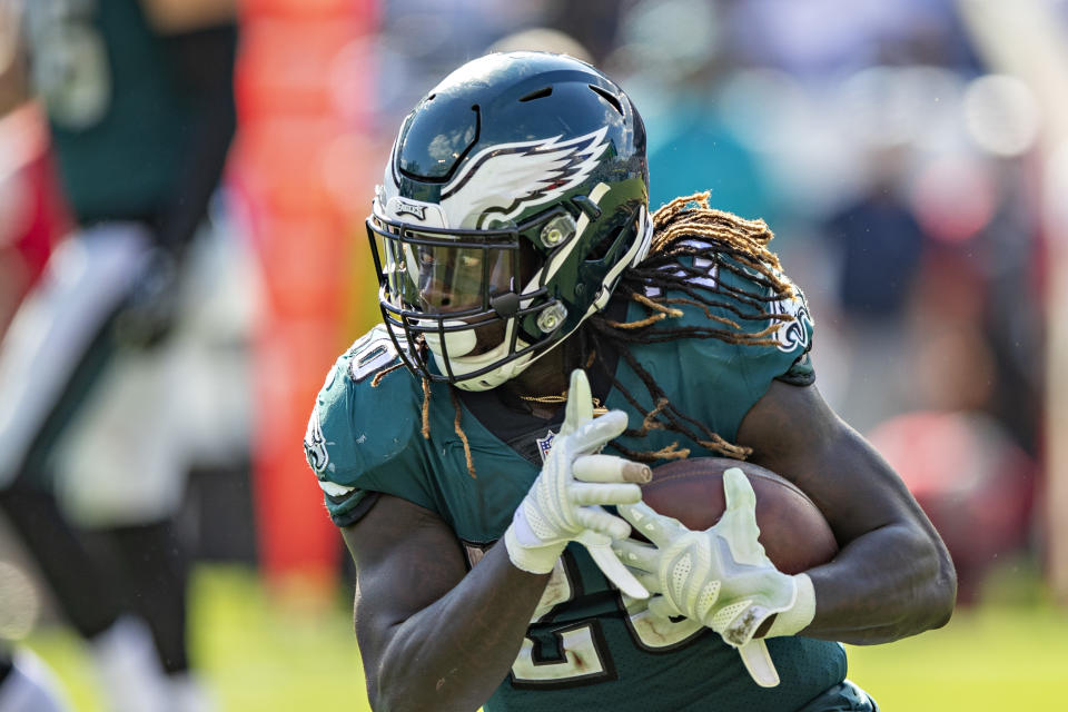 Philadelphia signed running back Jay Ajayi on Friday after Darren Sproles suffered a season-ending hip flexor injury. (Wesley Hitt/Getty Images)