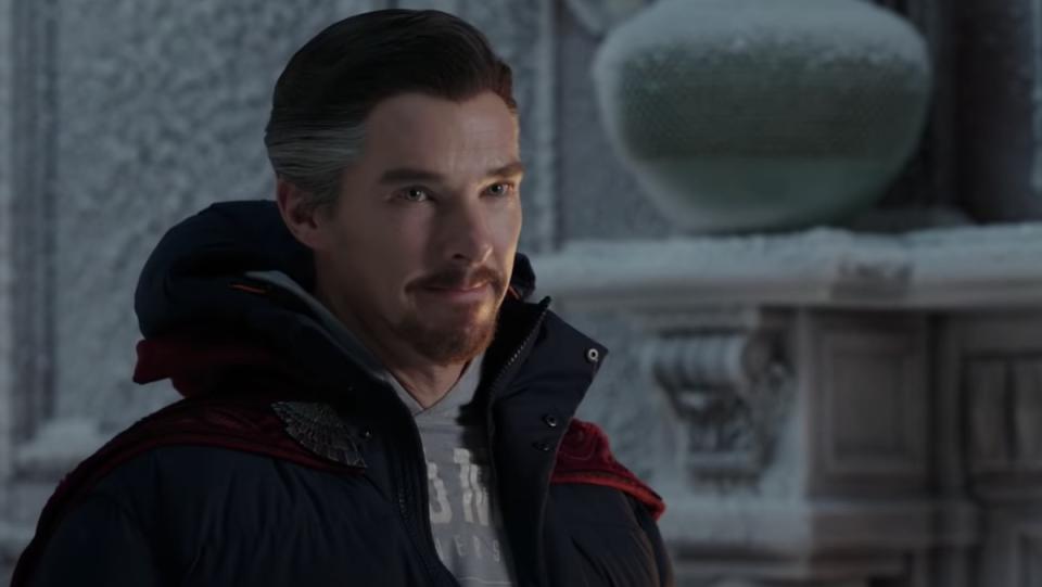 Doctor Strange in a cape and winter clothes inside a snow-covered Sanctum Santorum for Marvel's Multiverse article