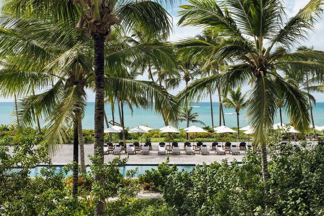 <p>Marta Tucci</p> A swimming pool at Hotel Fasano Trancoso, which fronts Itapororoca Beach.