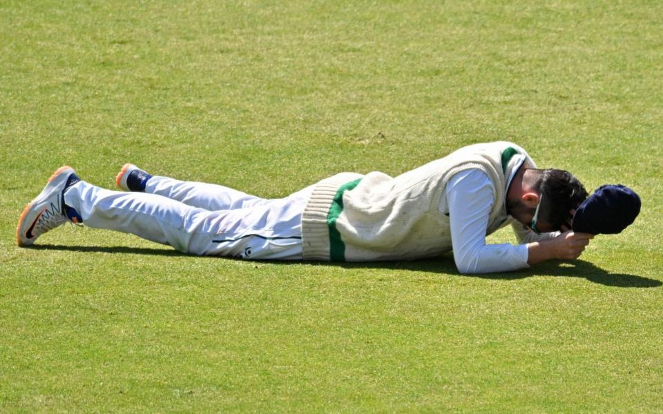 Ireland's captain Andrew Balbirnie reacts in the field during play on day 2 of the Test match between England and Ireland at the Lord's cricket ground in London, on June 2, 2023 - AFP/Glyn Kirk