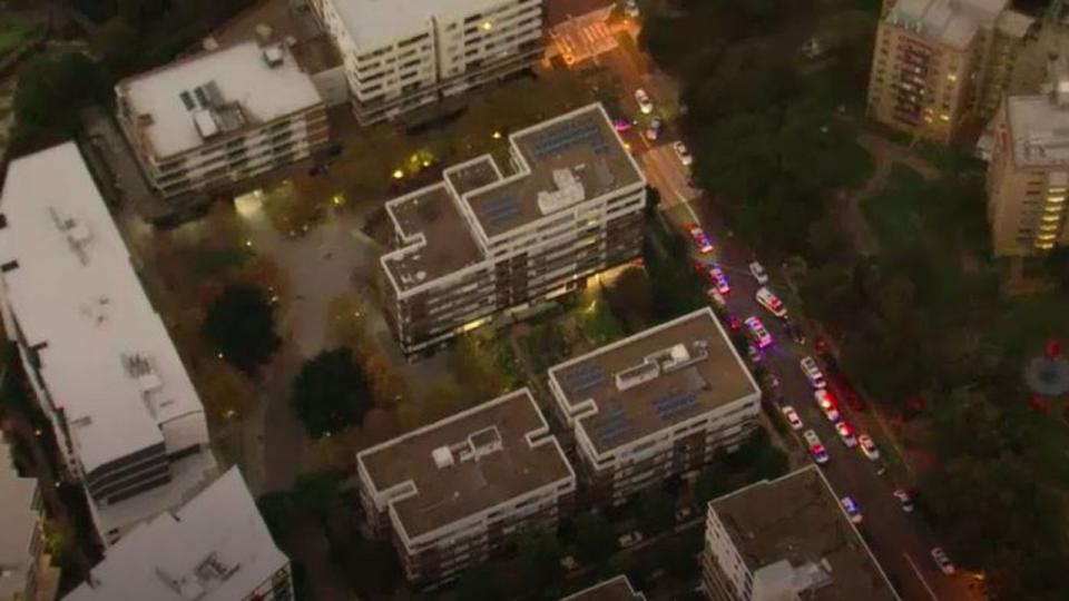 Emergency services rushed to the Riverwood apartment block after reports of a concern for welfare. Photo: ABC