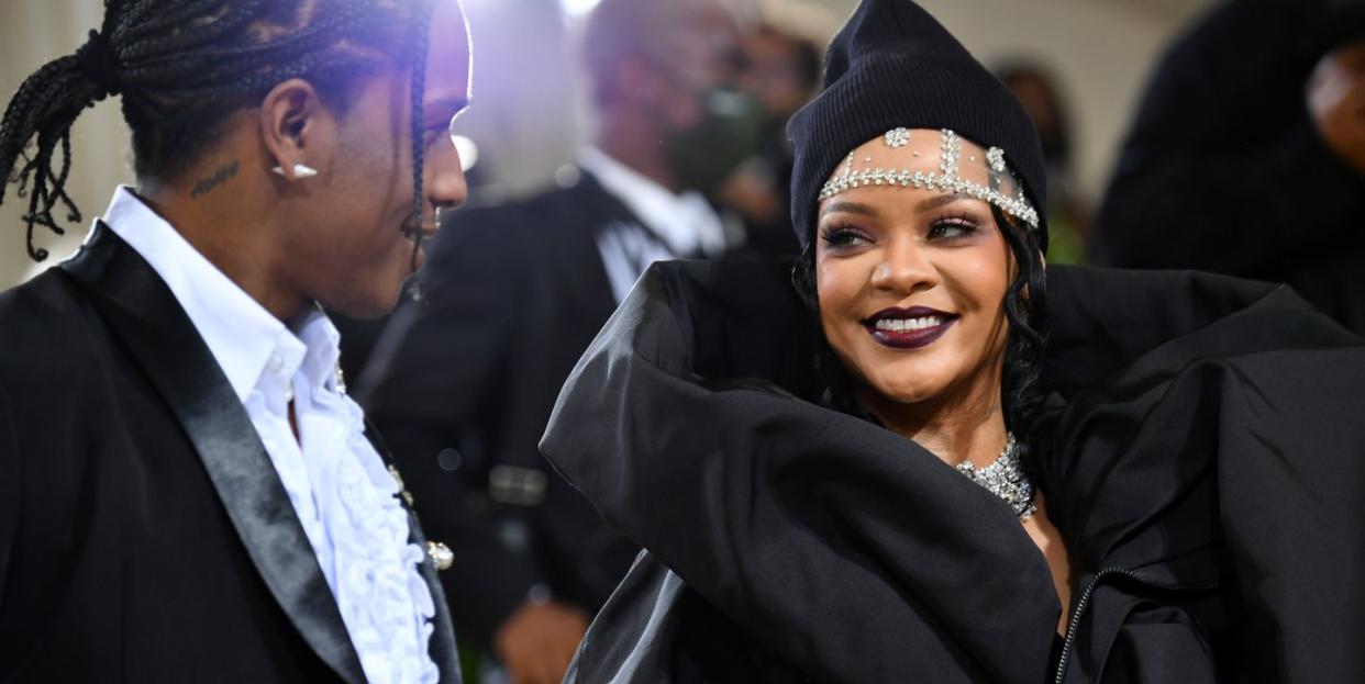 a$ap rocky and rihanna at the 2021 met gala