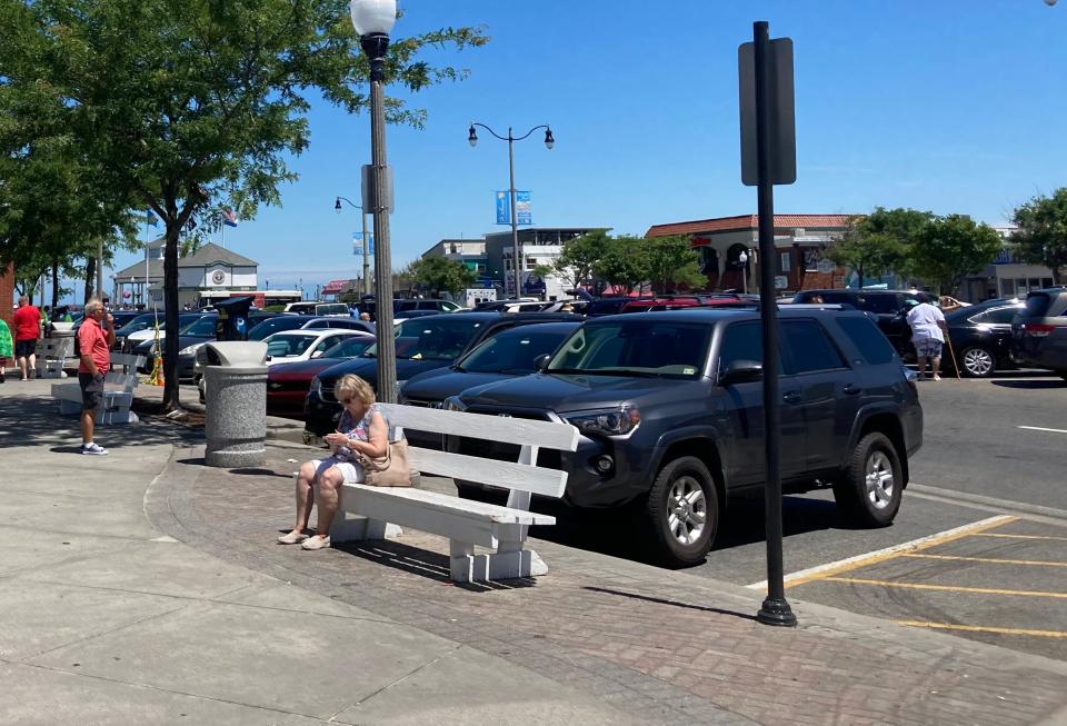 Cars parked in Rehoboth Beach during an afternoon in July 2021.