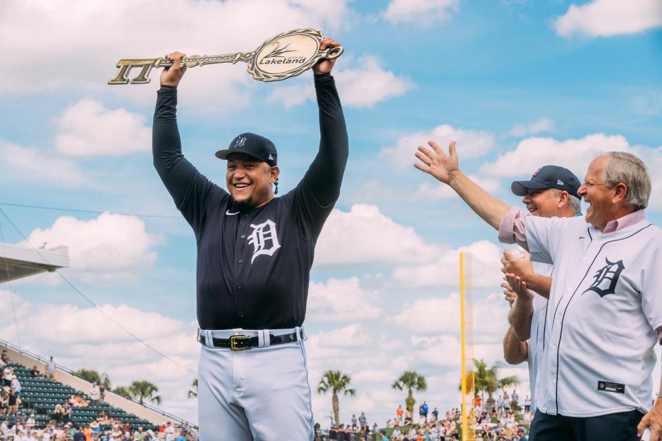 Miguel Cabrera in a spring training game against the Tampa Bay Rays at Joker Marchant Stadium in Lakeland, Florida on March 26, 2023.