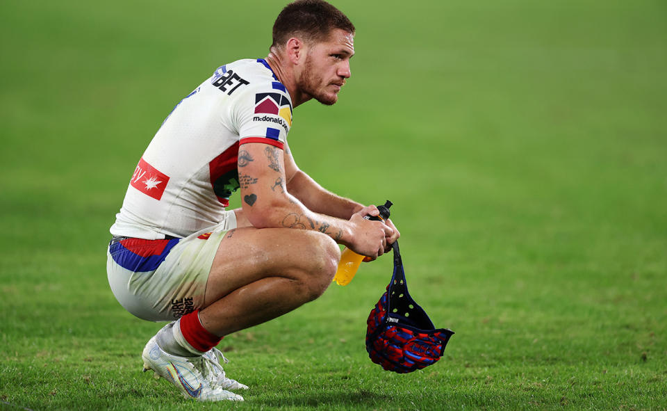 Kalyn Ponga, pictured here after Newcastle's loss to Parramatta.