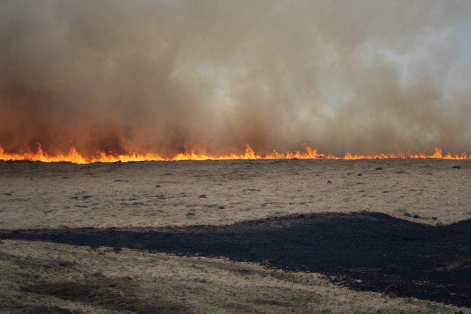 Fire on Marsden Moor in April (Victoria Holland/PA)