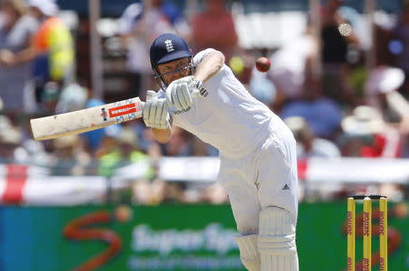 England's Jonny Bairstow plays a shot during the second cricket test match against South Africa in Cape Town, South Africa, January 3, 2016. REUTERS/Mike Hutchings