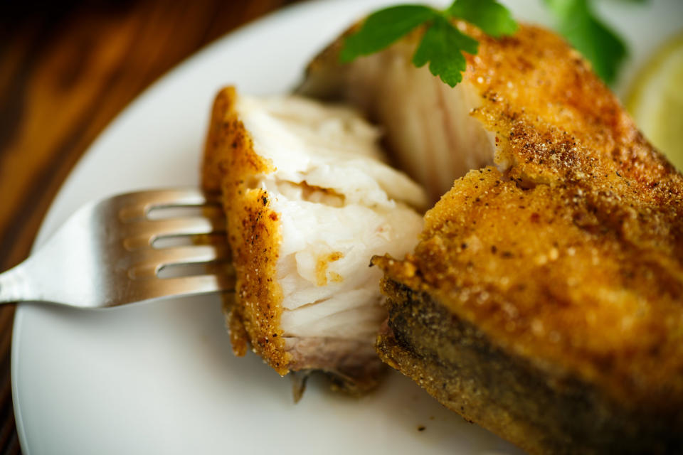 A plate of fried catfish.