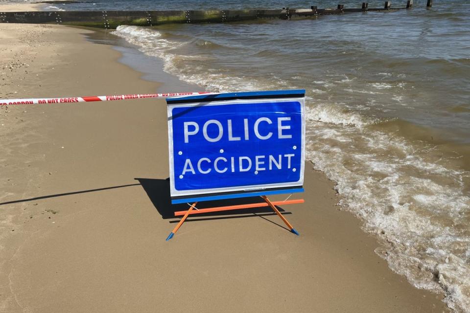 The scene of a fatal stabbing at Durley Chine Beach in Bournemouth (Angus Williams/PA) (PA Wire)