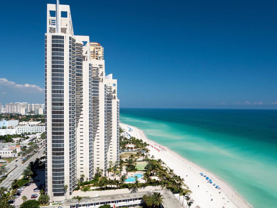 Aerial view of Sunny Isles Beach, Miami, Florida.