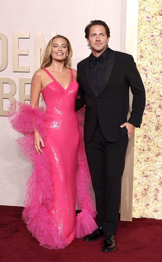 Margot Robbie and Tom Ackerley, 2024 Golden Globes, 2024 Golden Globe Awards, Arrivals, Couples