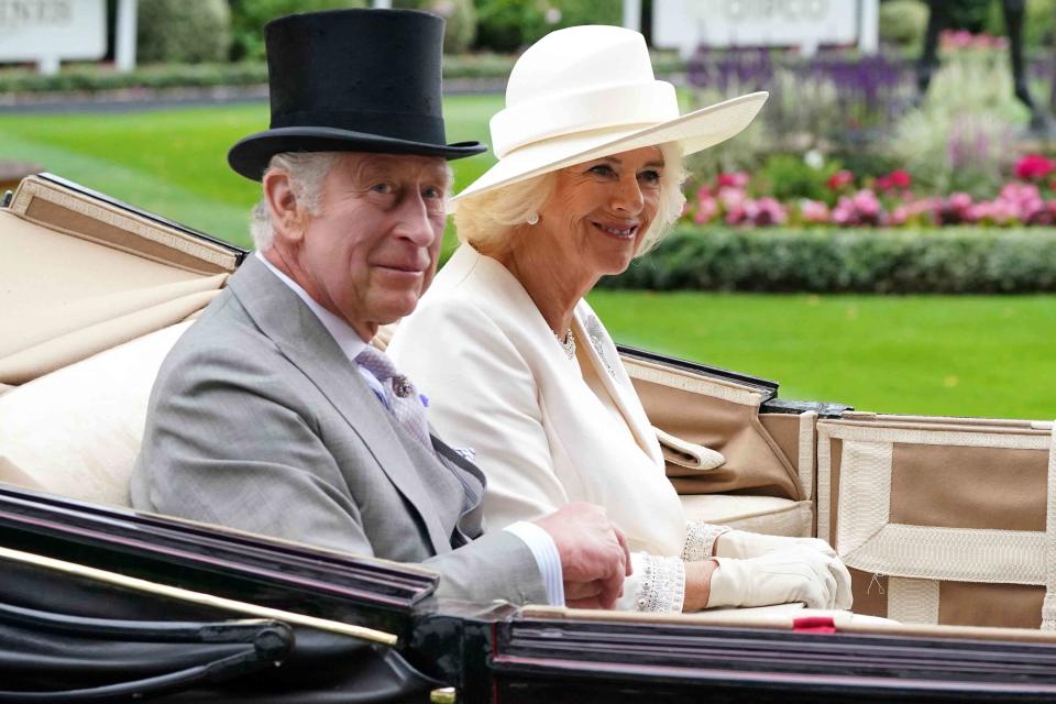 <p>Jonathan Brady/PA Images via Getty </p> King Charles, Queen Camilla