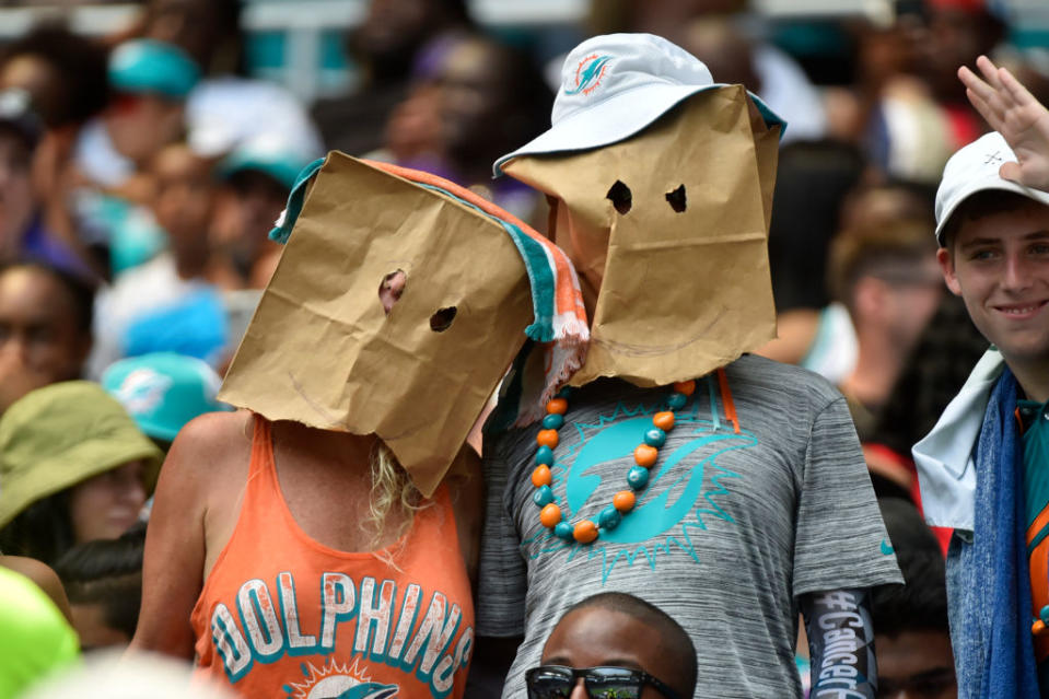 We wouldn't show our faces either. (Getty)