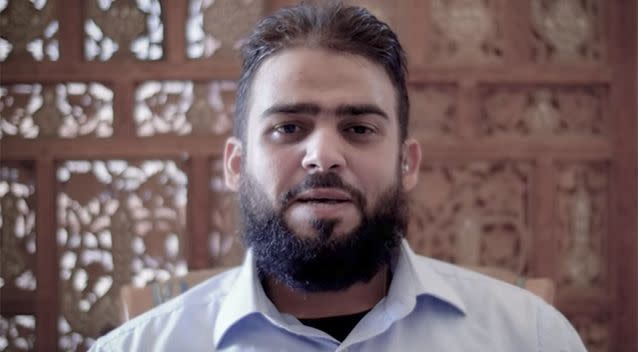 Mostafa Mahamed has spoken in a series of YouTube videos about joining al-Qaeda's Jabhat al-Nusra unit. Source: YouTube/OGN TV.