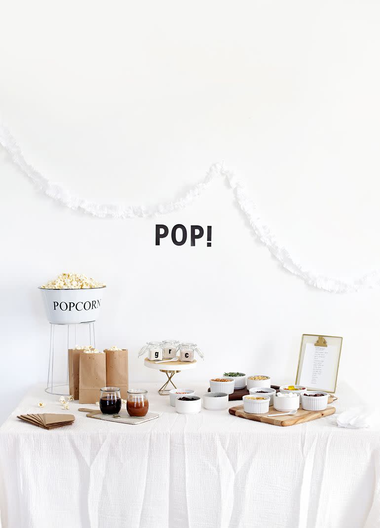 Popped the Question Popcorn Bar
