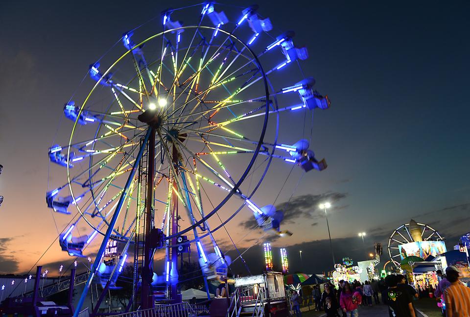 The Piedmont Interstate Fair Ferris Wheel is shown on the Spartanburg Fairgrounds.