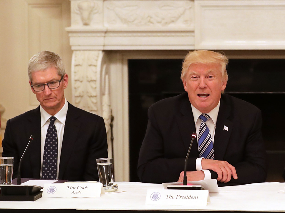 Trump Tech Tim Cook Satya Bezos