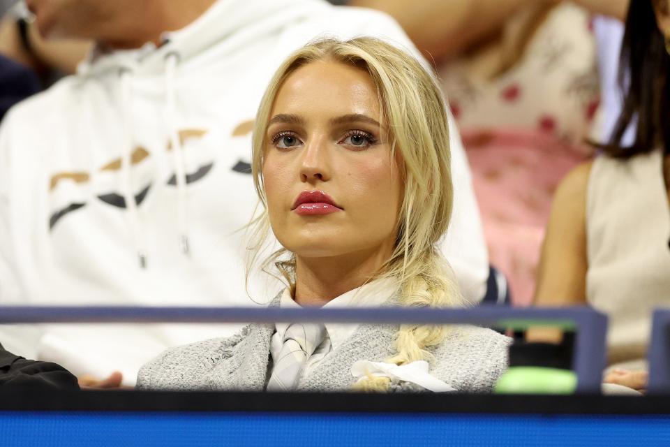 NEW YORK, NEW YORK - SEPTEMBER 06:  Morgan Riddle attends the Men's Singles Semifinal match between Taylor Fritz and Frances Tiafoe of the United States match on Day Twelve of the 2024 US Open at USTA Billie Jean King National Tennis Center on September 06, 2024 in the Flushing neighborhood of the Queens borough of New York City. (Photo by Jamie Squire/Getty Images) (Getty Images)