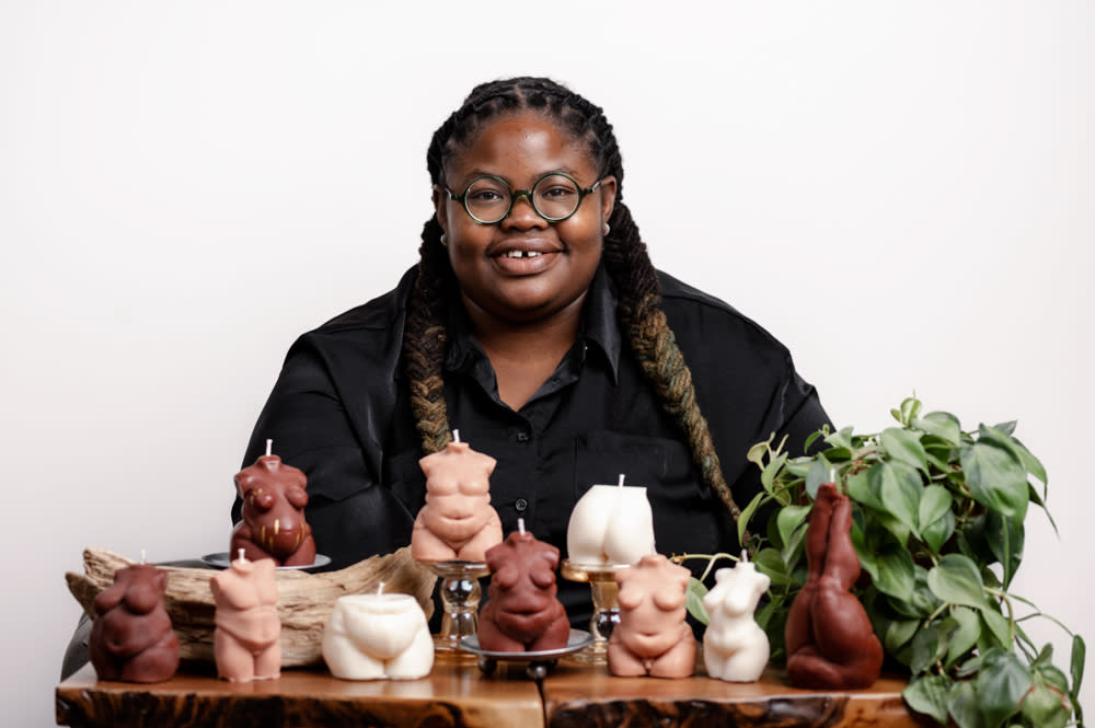 Jodyann Morgan celebrates body inclusivity with her original candles. (Photo: McKenna Patterson Photography)