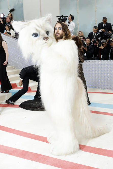 Jared Leto Dressed Up as Karl Lagerfeld's Cat Choupette at the 2023 Met Gala