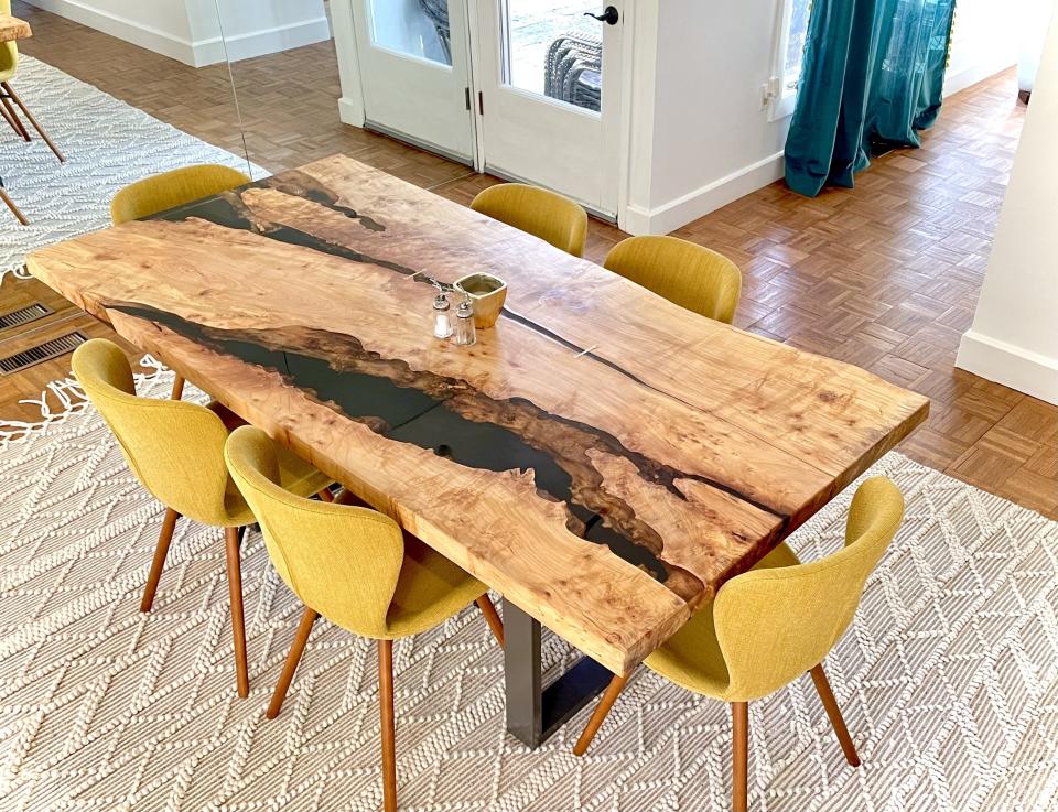 A live-edge wood table by Hazem Bakir Woodworks, based in Lincoln.