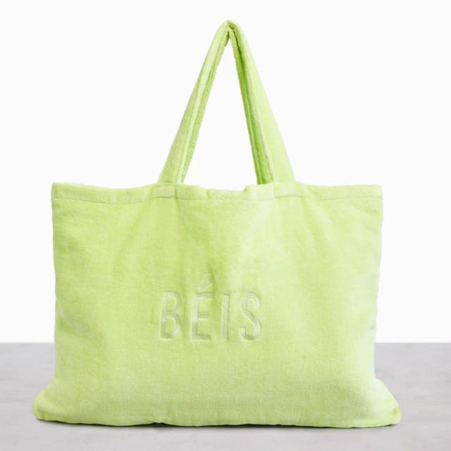 Tory Burch T Monogram terry-cloth tote bag, Green