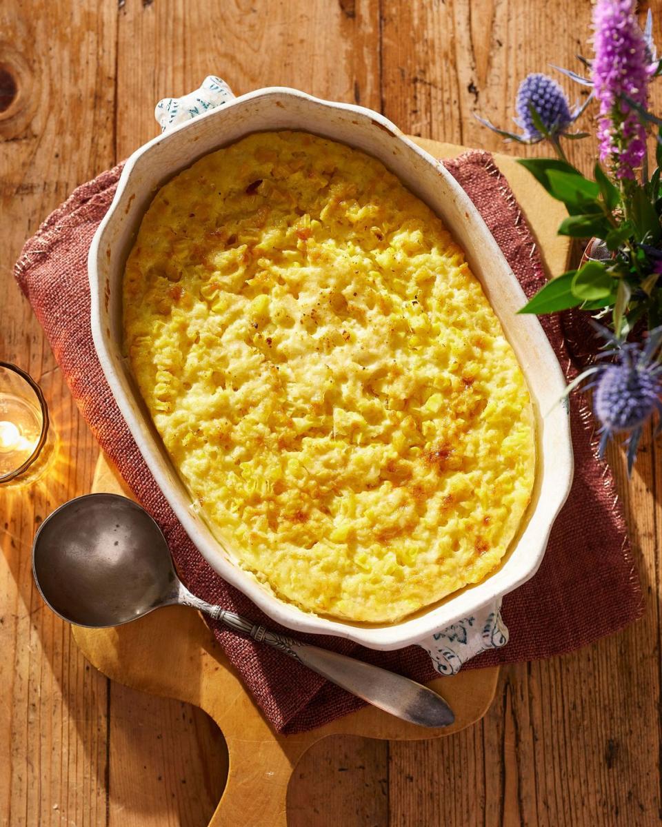 <p>Don't forget to put this on the table, or Nana will be upset.</p><p><strong><a href="https://www.countryliving.com/food-drinks/a37939351/nanas-famous-corn-pudding-recipe/" rel="nofollow noopener" target="_blank" data-ylk="slk:Get the recipe for Nana’s Famous Corn Pudding;elm:context_link;itc:0;sec:content-canvas" class="link ">Get the recipe for Nana’s Famous Corn Pudding</a>.</strong></p>