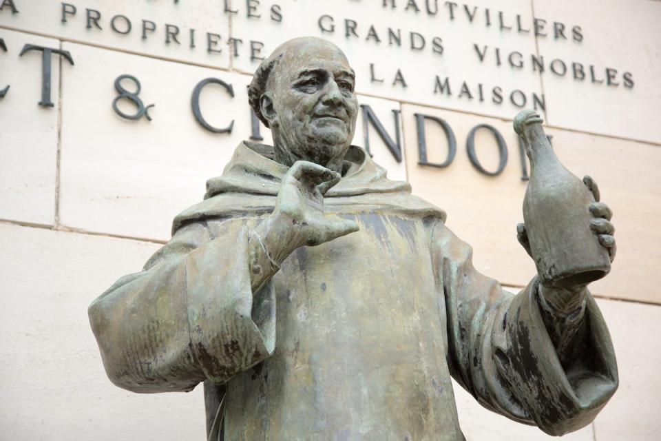 Statue of Dom Pérignon at Moët et Chandon. Wikipedia