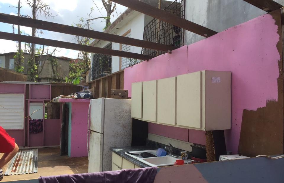 A home in Humacao without a roof. An elderly couple still lives here. There is no door.&nbsp;There is mold in the air. The couple sleeps on a mattress that got soaked during the hurricane and stays wet as rain continues to fall into the home. (Photo: Misty Richards)