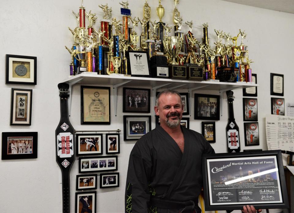 Local martial artist Master Brad Seward was inducted into The Cleveland Martial Arts Hall of Fame on April 1. Seward has been involved with martial arts for more than 20 years and runs Coszacks Elite Defense System in Nashport.