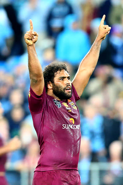 Big Sammy Thaiday pretty pumped as the hooter sounds