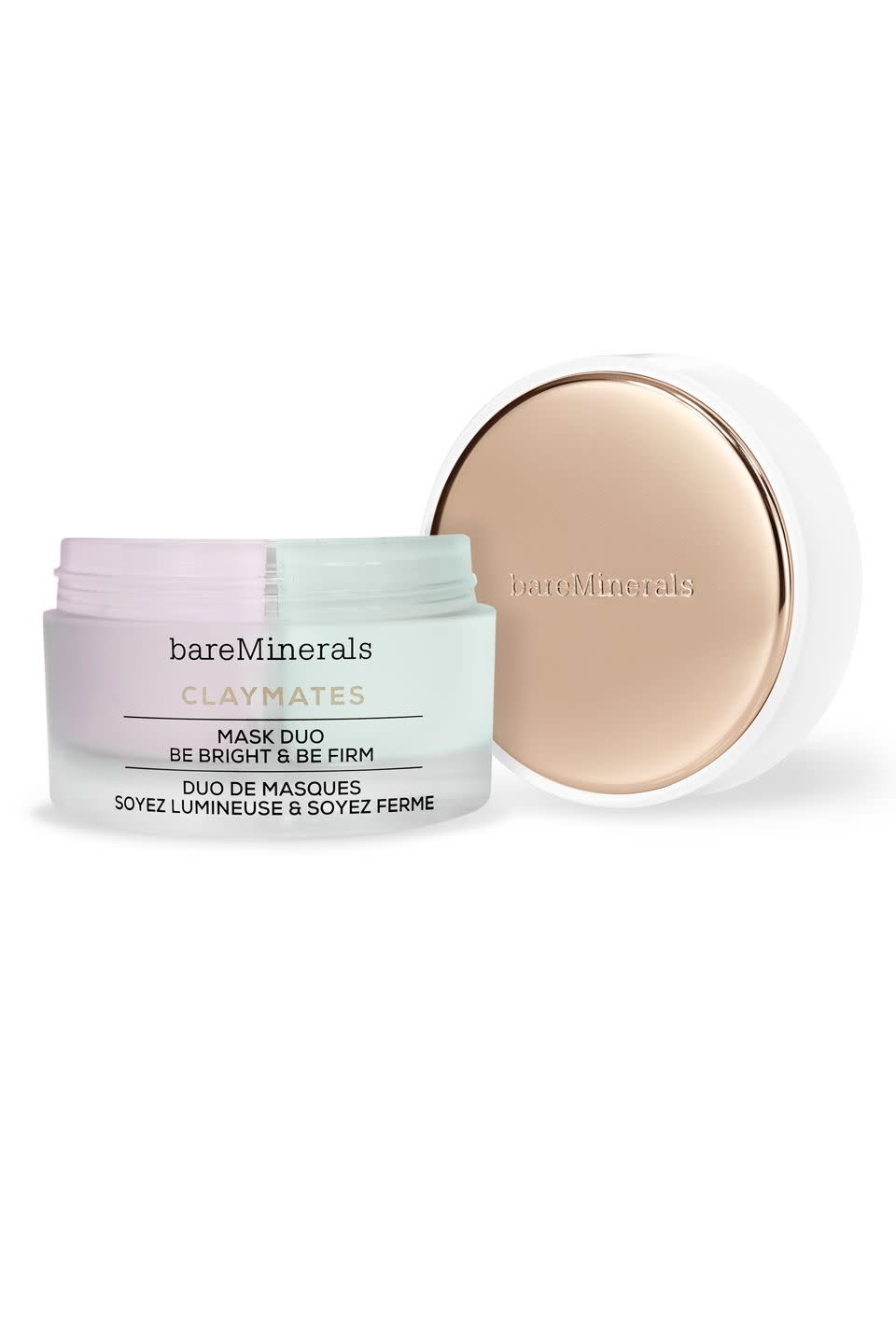 <p>Use the Be Pure side of this mask on areas of the face that need a deep cleansing — then pop the Be Dewy side onto areas that are dry or red. You'll get targeted results <em>exactly </em>where you need them.</p><p>BareMinerals Claymates Be Pure and Be Dewey Mask Duo, $35, <a href="https://www.bareminerals.com/skincare/masks/claymates-be-pure-%26-be-dewy-mask-duo/US86007.html" rel="nofollow noopener" target="_blank" data-ylk="slk:bareminerals.com" class="link ">bareminerals.com</a></p>