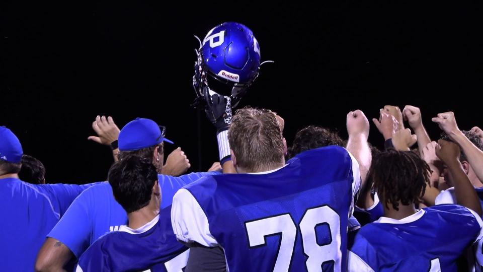 Pittsford celebrates their win over Camden-Frontier