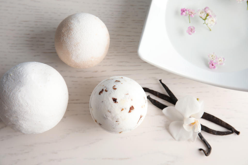 Luxurious vanilla bath bombs. (PHOTO: Anantara Spas)