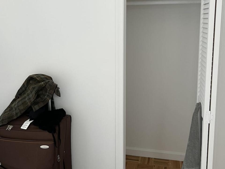 Pauline Villegas' empty closet in her NYC apartment.