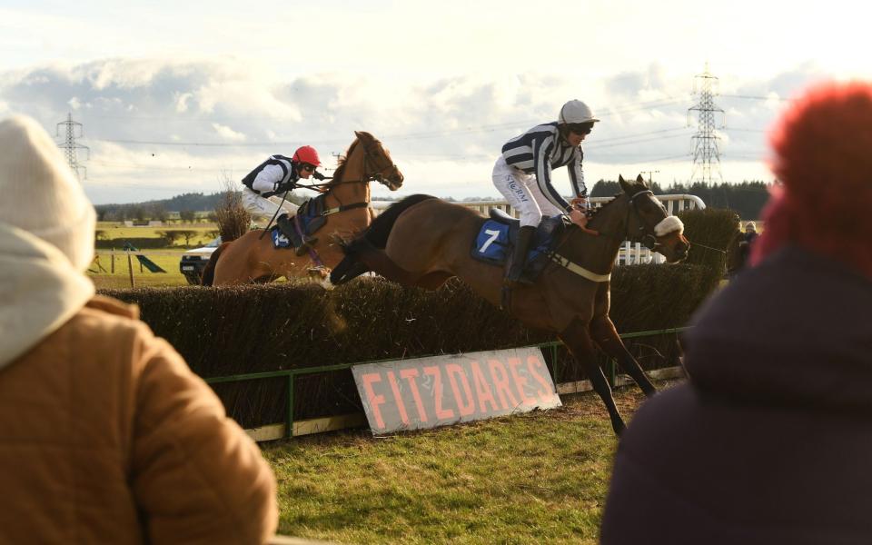 Christian and Geri Horner attend the Cocklebarrow Point to Point in the Cotswolds with their horse Hero - Russell Sach