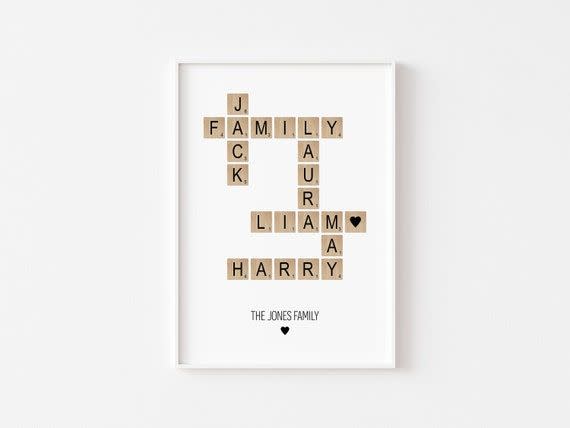 34) Personalized Scrabble Family Print