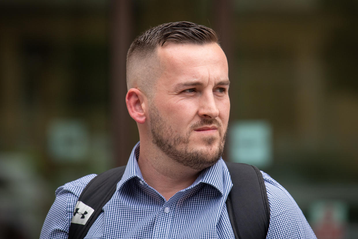 File photo dated 21/06/19 of 'Yellow vest' protester James Goddard who has been found guilty at Manchester Magistrates' Court of common assault on a photojournalist at a demonstration in Manchester on February 9. He was cleared of a charge of using threatening words or behaviour.