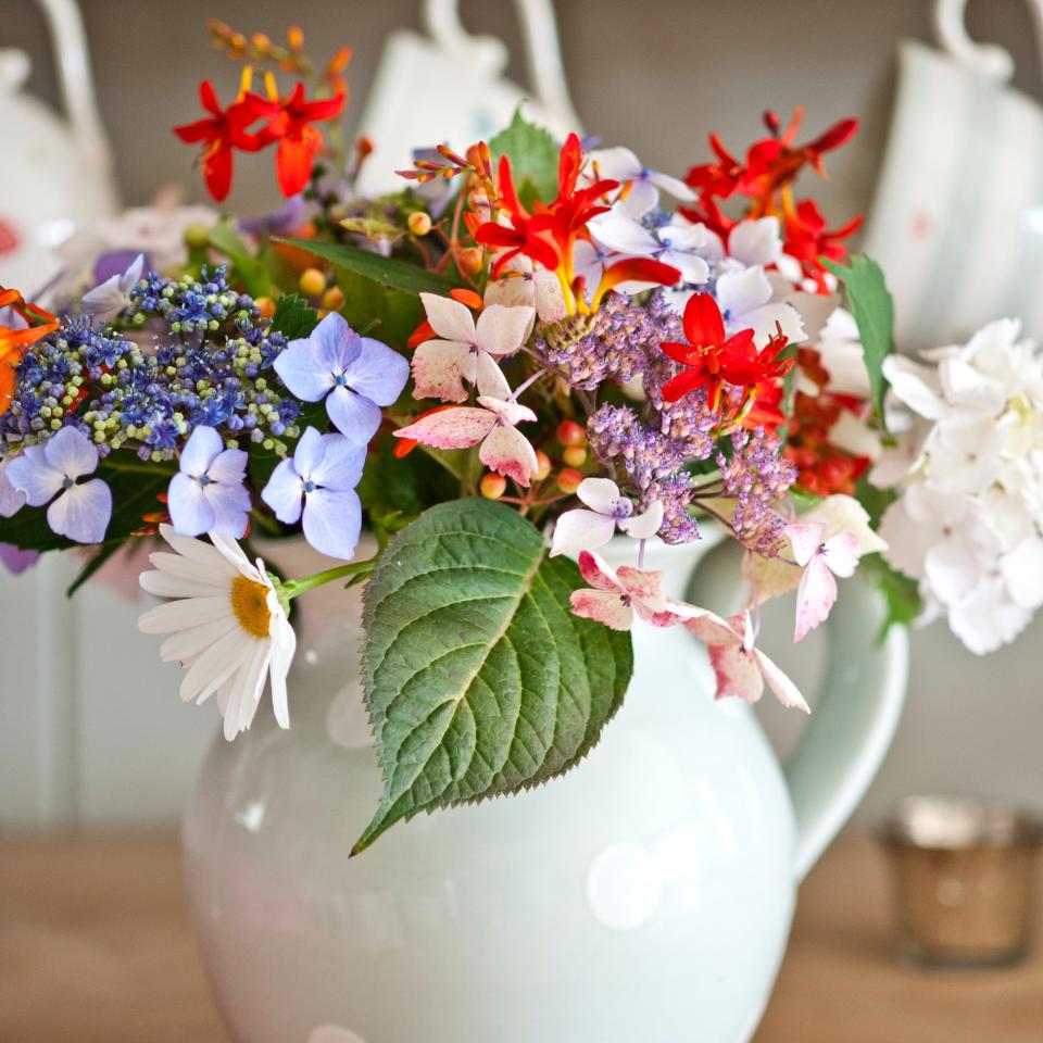 A flower bouquet in a jug