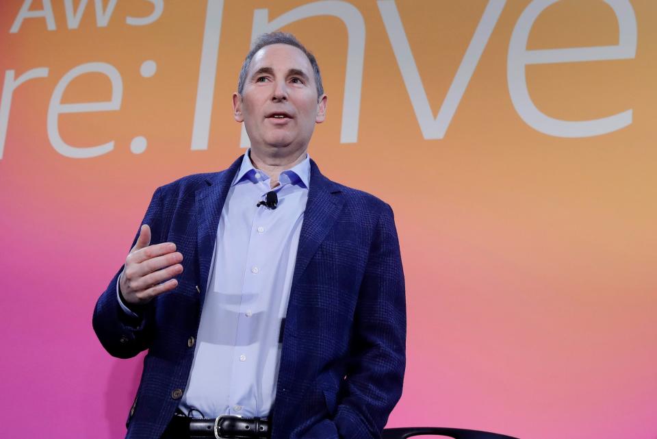 <p>Andy Jassy gives keynote speech at AWS event</p> (AP)