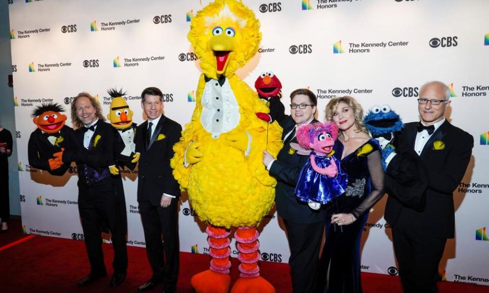 Muppets from Sesame Street, including Big Bird, arrive for the 42nd annual Kennedy Awards Honors in Washington DC.