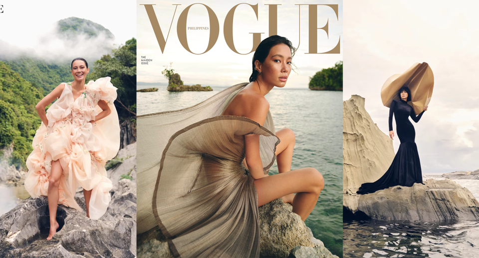The maiden issue of Vogue Philippines features the picturesque sights of nature in the Philippines. (Photo credit: Vogue Philippines)