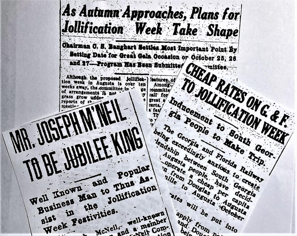 In 1922 The Augusta Chronicle was filled with stories of the upcoming Jollification Week.