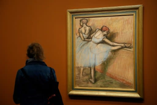 Degas' 'Dancers at the Barre" at the Musee d'Orsay in Paris